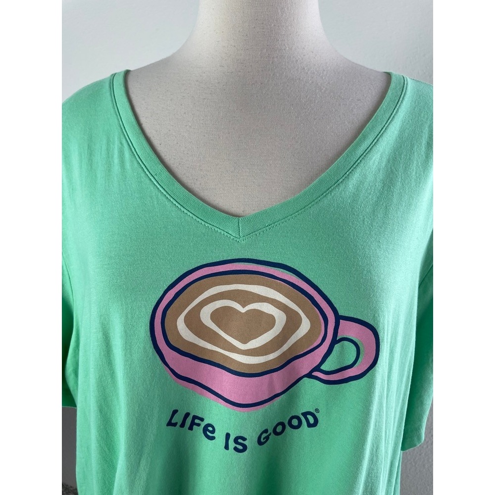 Life Is Good Crusher Tee Womens Plus XXXL Mint Green Short Sleeve Cotton T-Shirt